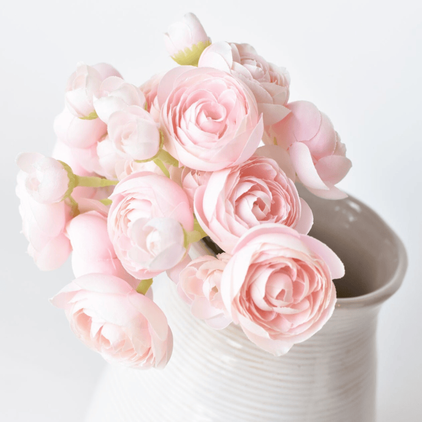 Pink Mini Ranunculus Bundle 10" - Artificial Flower (6 Stems)
