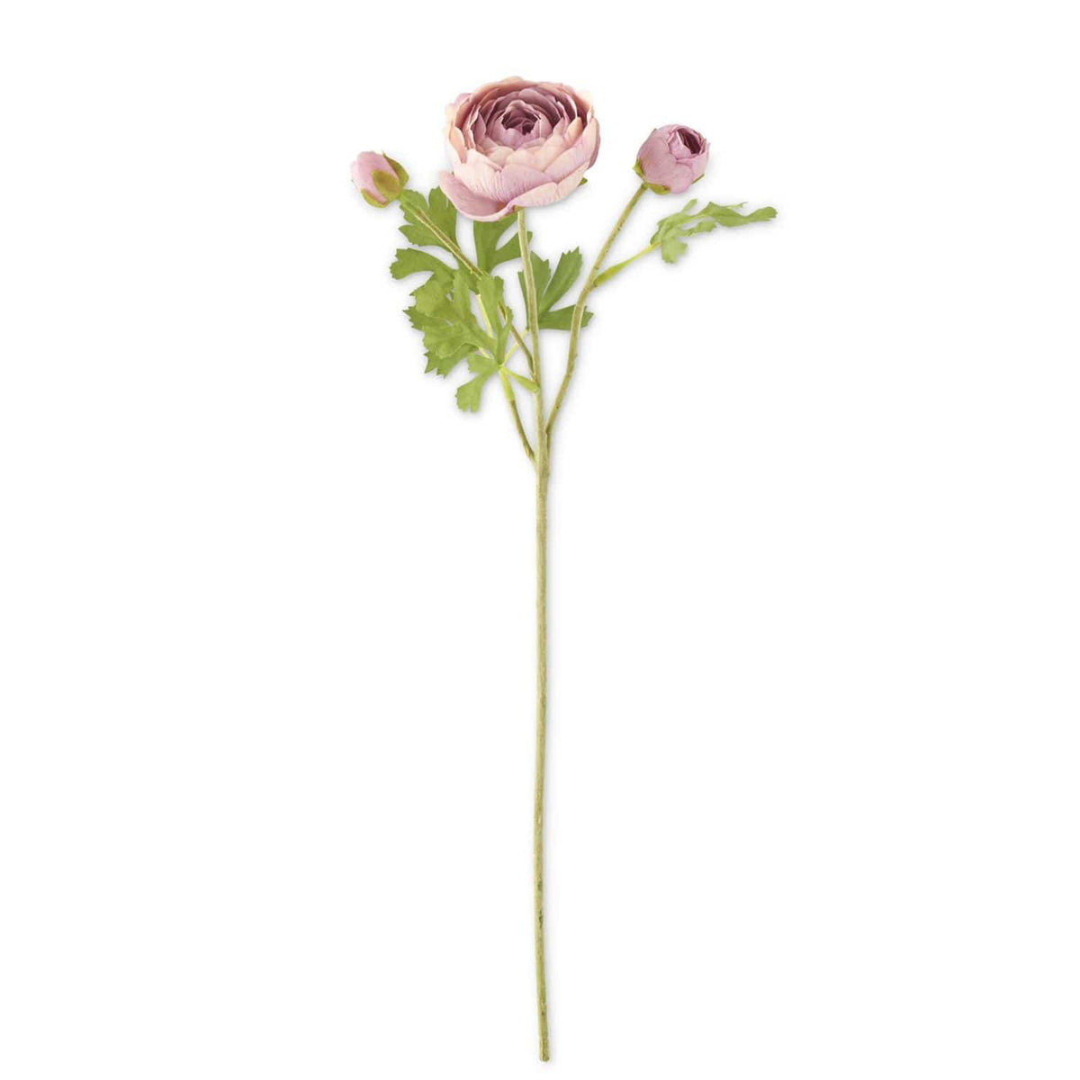 Light Purple Real Touch Ranunculus Stem | 21" | 3-Head Faux Floral