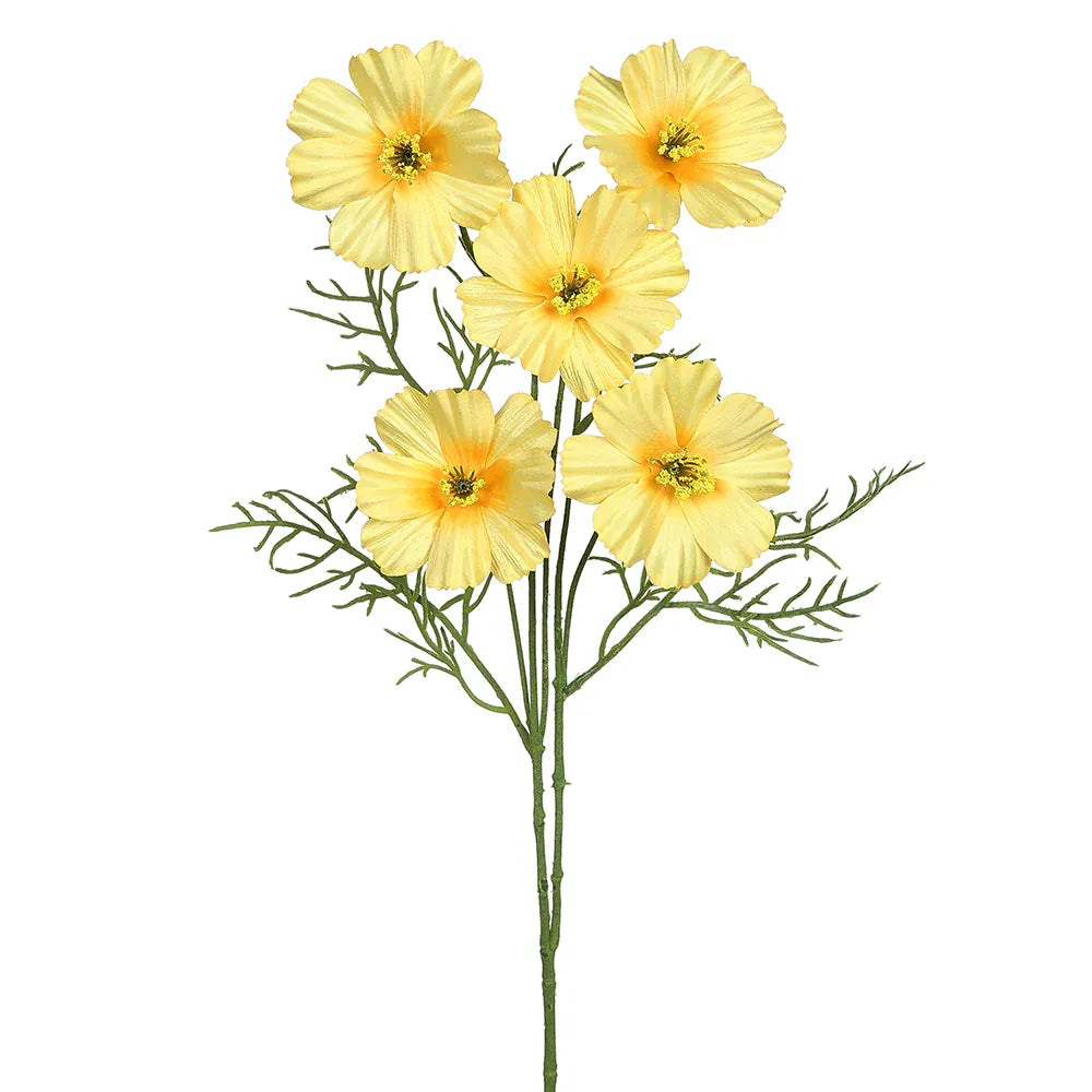 Yellow Cosmos Spray 26" - Single Stem Artificial Flower
