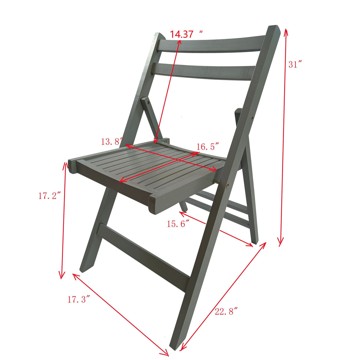 Foldable Solid Wood Special Event Chair Set - Set of 4 (Multiple Colors)