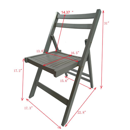 Foldable Solid Wood Special Event Chair Set - Set of 4 (Multiple Colors)