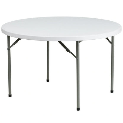 Flash Furniture DAD-YCZ-122R-GG 48-Inch Round Folding Table with Granite White Molded Plastic Top, 29-1/4-Inch Height