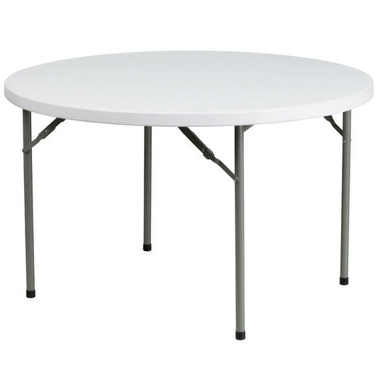Flash Furniture DAD-YCZ-122R-GG 48-Inch Round Folding Table with Granite White Molded Plastic Top, 29-1/4-Inch Height