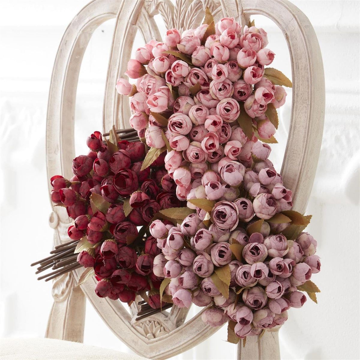 Pink Mini Ranunculus Bud Bundle 10.5" - 5 Stems Artificial Flower