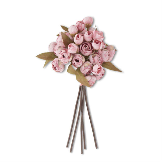 Pink Mini Ranunculus Bud Bundle 10.5" - 5 Stems Artificial Flower