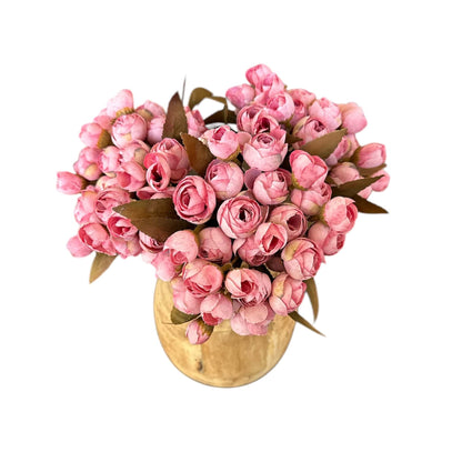 Pink Mini Ranunculus Bud Bundle 10.5" - 5 Stems Artificial Flower