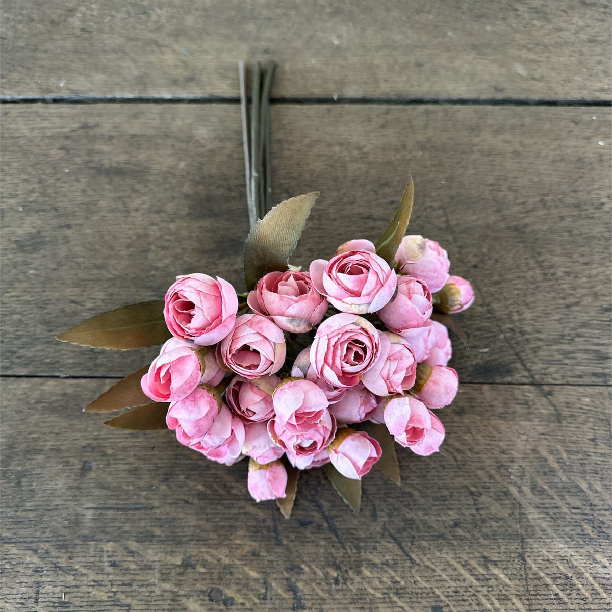 Pink Mini Ranunculus Bud Bundle 10.5" - 5 Stems Artificial Flower