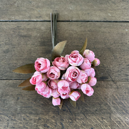 Pink Mini Ranunculus Bud Bundle 10.5" - 5 Stems Artificial Flower