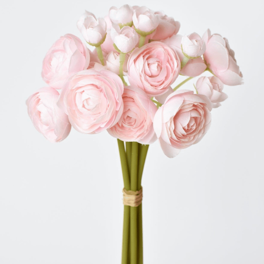 Pink Mini Ranunculus Bundle 10" - Artificial Flower (6 Stems)