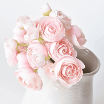 Pink Mini Ranunculus Bundle 10" - Artificial Flower (6 Stems)