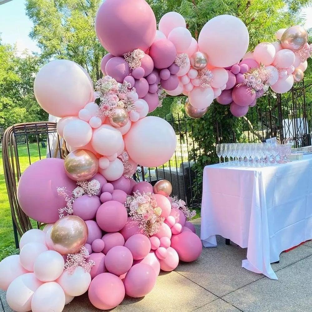 119 Pcs Peach Pink  Rose Gold Latex Balloons For Wedding Birthday Valentine's Day Party Decorations Office Parties Baby Showers Girl Birthday Party Ballon Decoration IN Modern Style