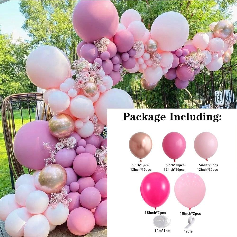 119 Pcs Peach Pink  Rose Gold Latex Balloons For Wedding Birthday Valentine's Day Party Decorations Office Parties Baby Showers Girl Birthday Party Ballon Decoration IN Modern Style