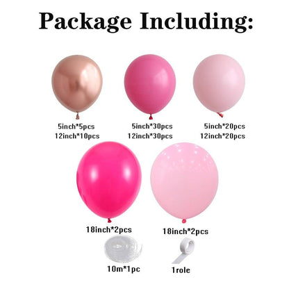 119 Pcs Peach Pink  Rose Gold Latex Balloons For Wedding Birthday Valentine's Day Party Decorations Office Parties Baby Showers Girl Birthday Party Ballon Decoration IN Modern Style