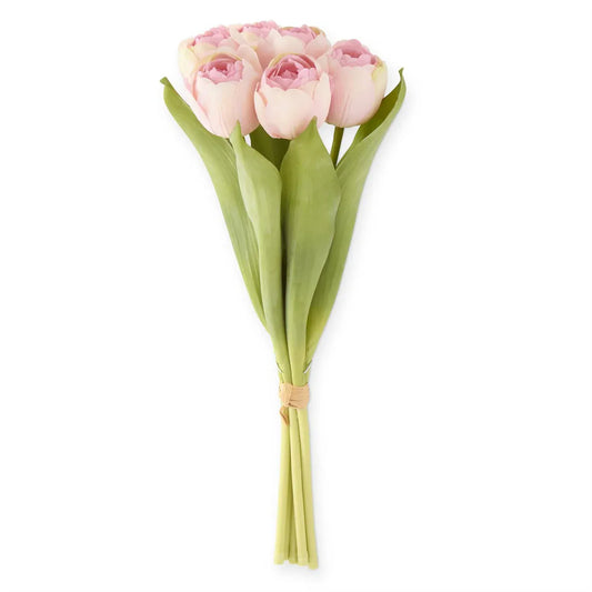 Pink Real Touch Tulip Bundle 13.5" - 6 Stems Artificial Flower