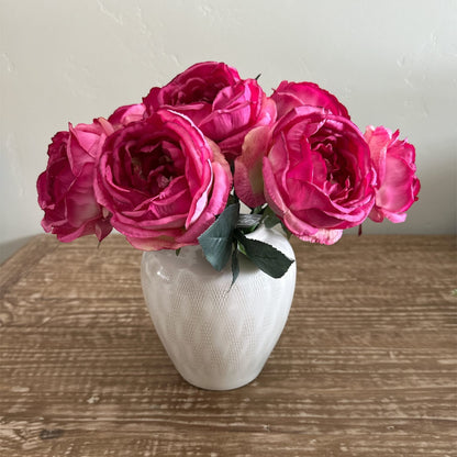 Dark Pink Rose Stem 13" - Artificial Flower