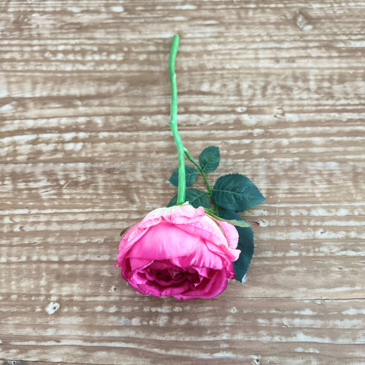 Dark Pink Rose Stem 13" - Artificial Flower