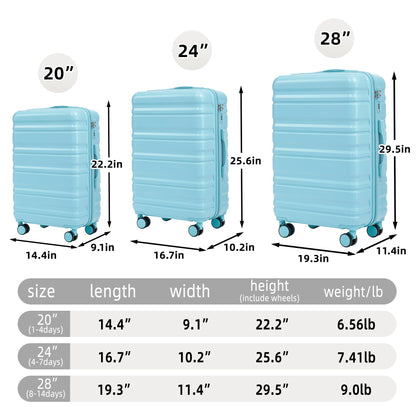 HIFINE TOURIST 3 Pcs Set ABS Spinner Wheel Luggage