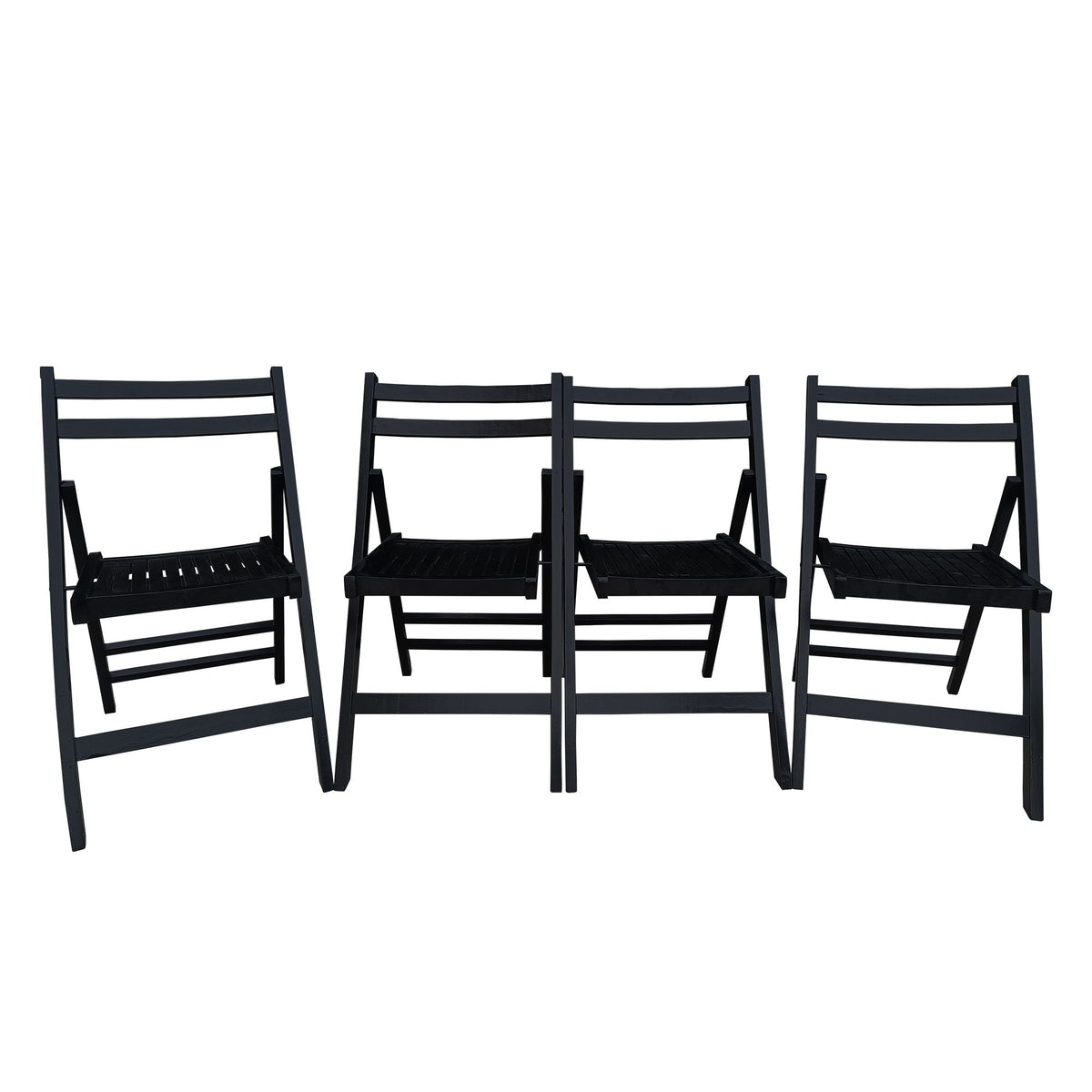 Foldable Solid Wood Special Event Chair Set - Set of 4 (Multiple Colors)