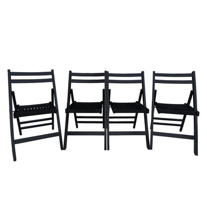 Foldable Solid Wood Special Event Chair Set - Set of 4 (Multiple Colors)