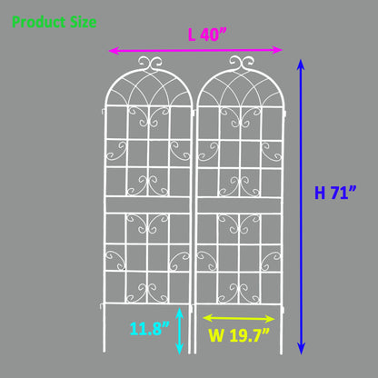 2 Pack Metal Garden Trellis 71" x 19.7"