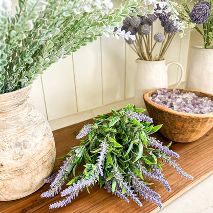 Purple Lavender Bush Spray, 21" - Single Stem Artificial Greenery