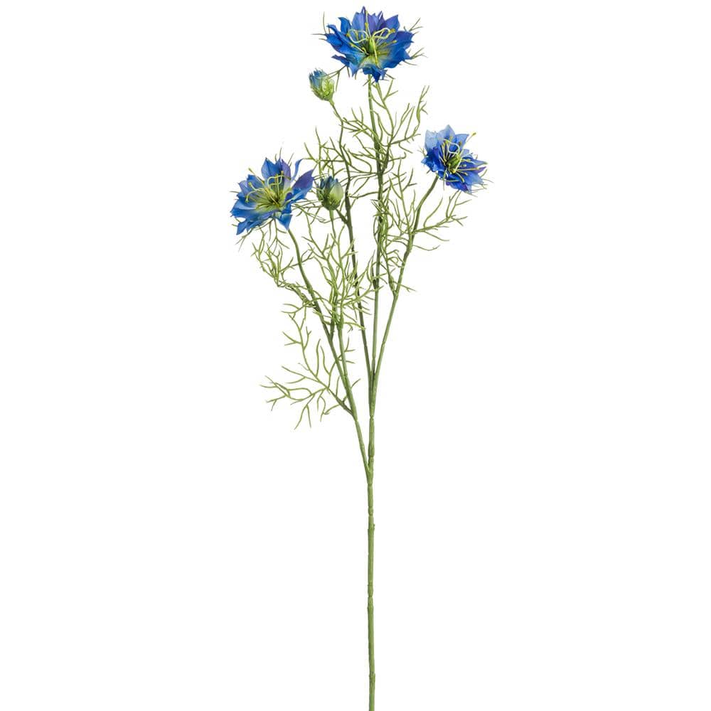 Blue & Pink Nigella Spray 29" - Single Stem Artificial Flower