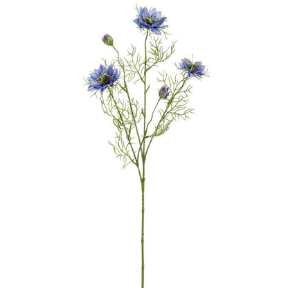 Blue & Pink Nigella Spray 29" - Single Stem Artificial Flower