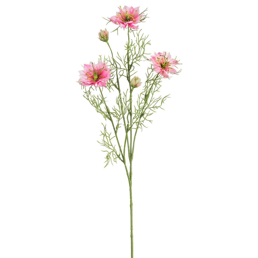 Blue & Pink Nigella Spray 29" - Single Stem Artificial Flower