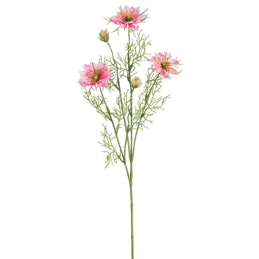 Blue & Pink Nigella Spray 29" - Single Stem Artificial Flower