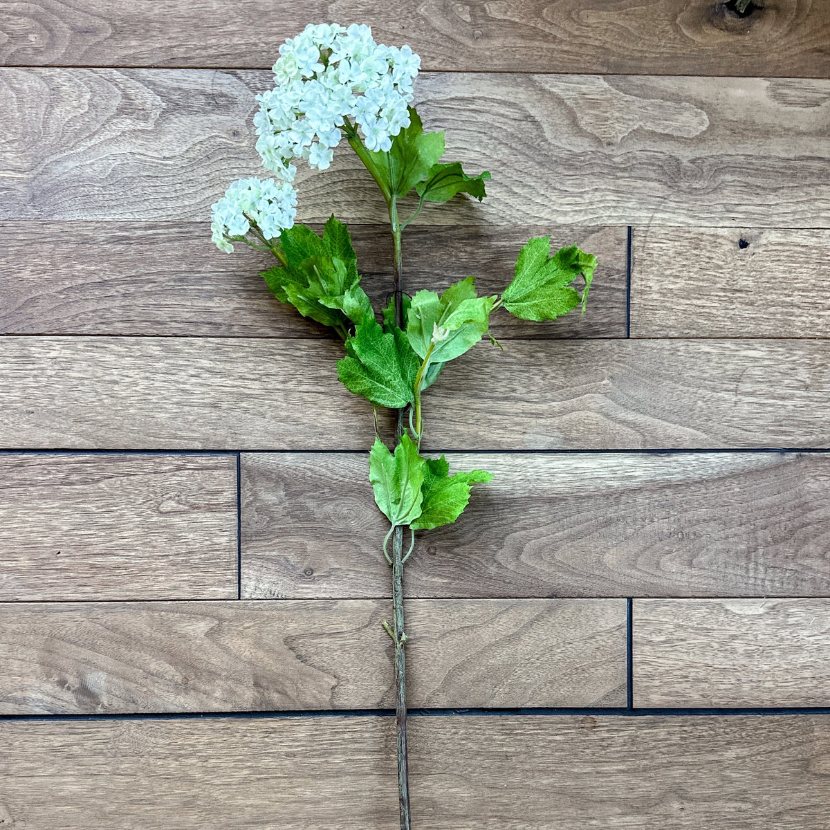 White Snowball Hydrangea Stem 32" - Artificial Flower Spray
