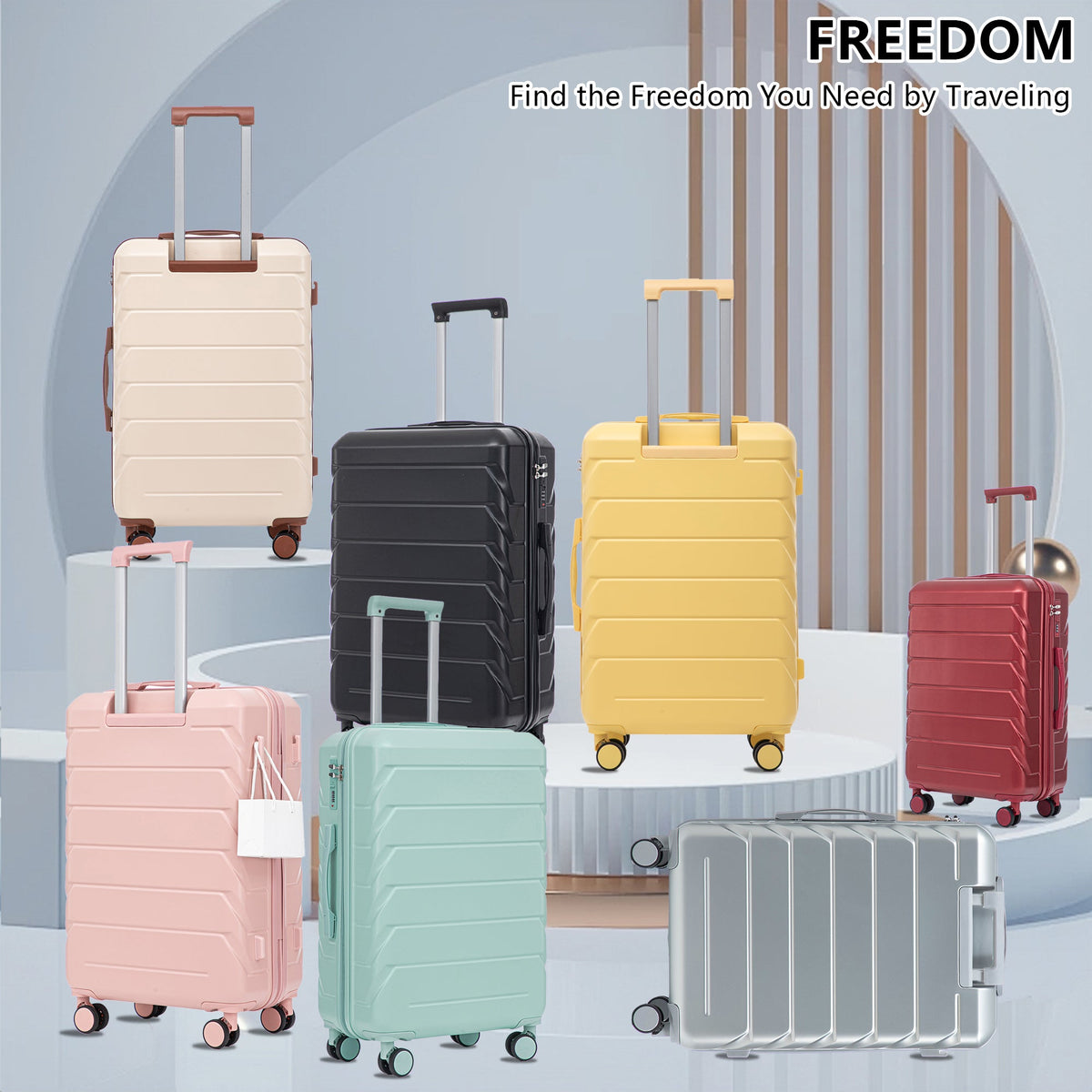 Hifine Tourist 3 Pcs Spinner Wheel Luggage Set