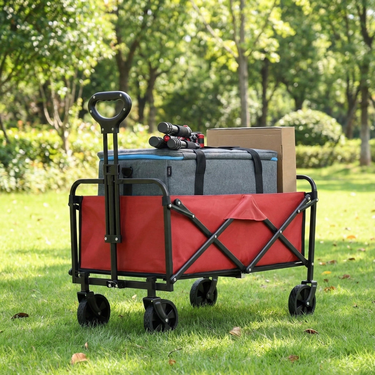 680LBS Heavy Duty Folding Wagon Cart All Terrain Garden Beach Utility Cart