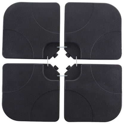 Ainfox 220 lb Weighted Umbrella Base Fillable Patio Umbrella Stand Waterproof Holder 4 Pack Weights Black