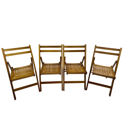 Foldable Solid Wood Special Event Chair Set - Set of 4 (Multiple Colors)