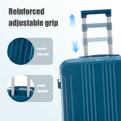 3-Piece ABS Spinner Wheel Luggage Set in Dark Blue