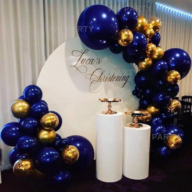 85pcs Navy Blue Gold Balloons Garland Arch Kit Perfect Sequins Balloons For Baby Shower Wedding Birthday Party Decor Bridal showers Office Party Gender Reveals