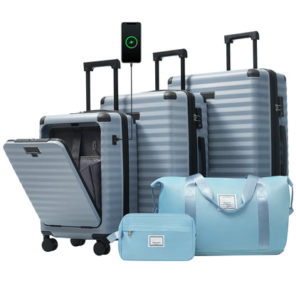 Luggage Set - 5 Piece Hardside Expandable Carry-On