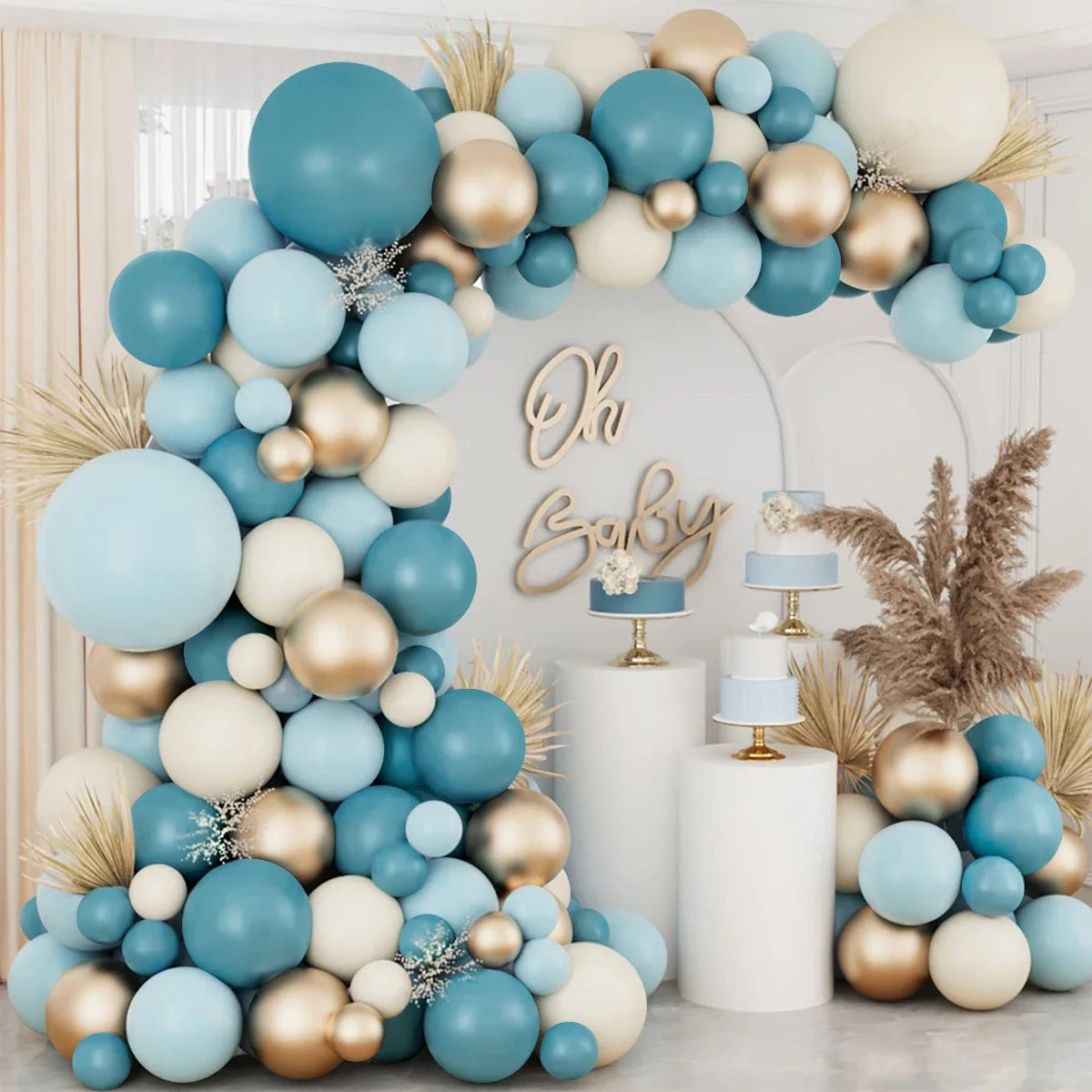 Blue Balloon Garland Arch KIt Wedding Birthday Party Decoration For Kids Baby Shower Gender Reveal Baptism Ballon Baloon Decor