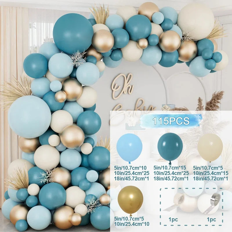 Blue Balloon Garland Arch KIt Wedding Birthday Party Decoration For Kids Baby Shower Gender Reveal Baptism Ballon Baloon Decor