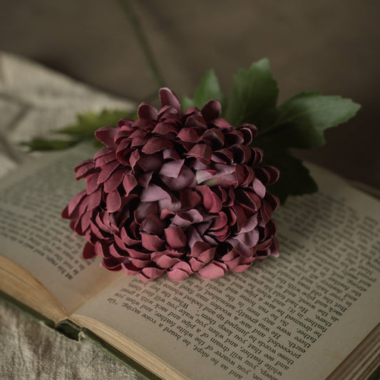 24.5" Autumn Burgundy Mum Spray – Faux Fall Floral