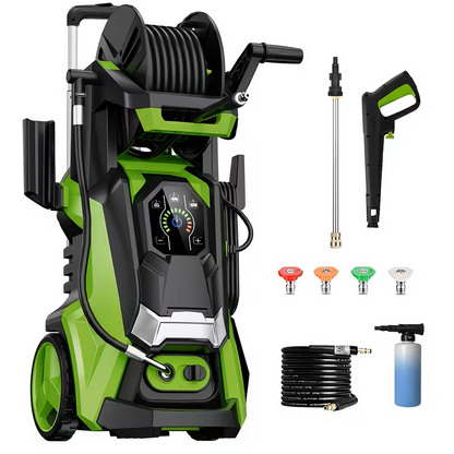 Electric Pressure Washer 4500 PSI 3.2 GPM w/ Foam Cannon Hose Reel