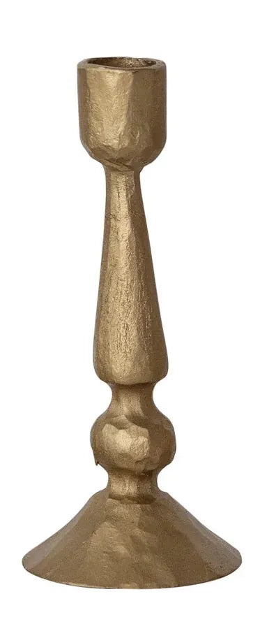 Hand-Forged Metal Taper Candle Holder - Antique Gold | 4 Styles | Fits 1/2" Taper