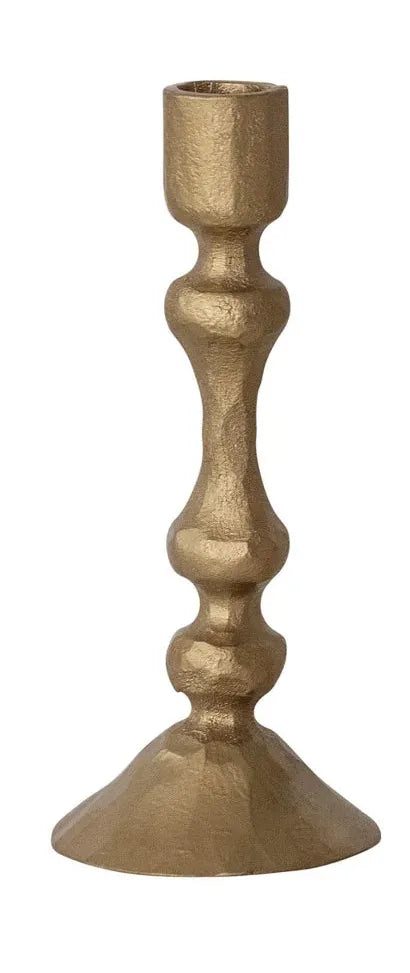Hand-Forged Metal Taper Candle Holder - Antique Gold | 4 Styles | Fits 1/2" Taper