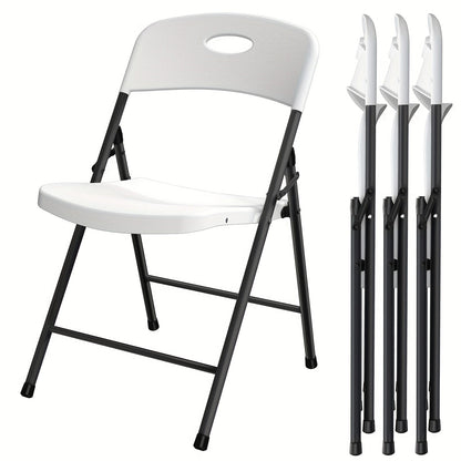 2/4/6 Pack White Plastic Folding Chairs Heavy Duty Metal Frame Indoor Outdoor