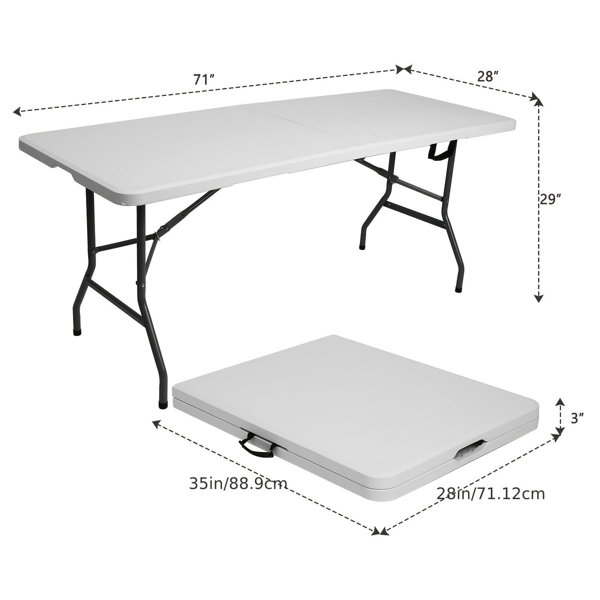 4ft/6ft Portable Plastic Folding Table – Indoor & Outdoor Dining