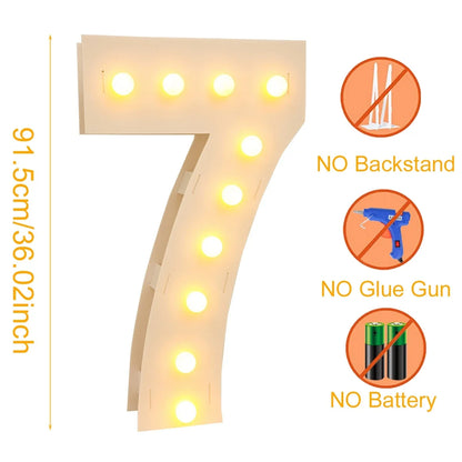 91.5CM Giant Number Led Light Frame 1st Birthday Party Decor Kids Wedding 30th 50th 60th Birthday Party Supplies Baby Shower