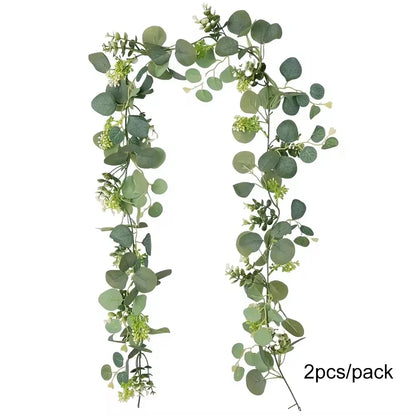 Artificial Eucalyptus Leaves Plant Green Hanging Plant Outdoor Garden Wedding Home Party Deco Greenery Foliage Vine Home Decor