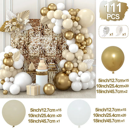 Sand White Balloon Garland Arch Kit Happy Birthday Party Decoration Kids Baby Shower Globos Wedding Birthday Party Latex Ballons
