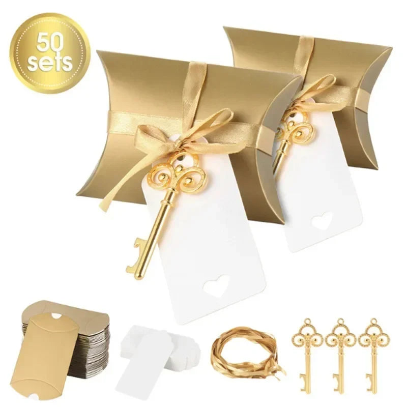 50Pcs Candy Box Key Bottle Openers Bottle Opener Wedding Favors Gift for Wedding Parties Baby Parties Christmas Gifts
