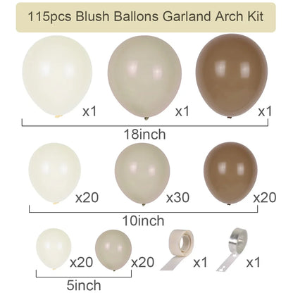 Sand White Balloon Garland Arch Kit Happy Birthday Party Decoration Kids Baby Shower Globos Wedding Birthday Party Latex Ballons